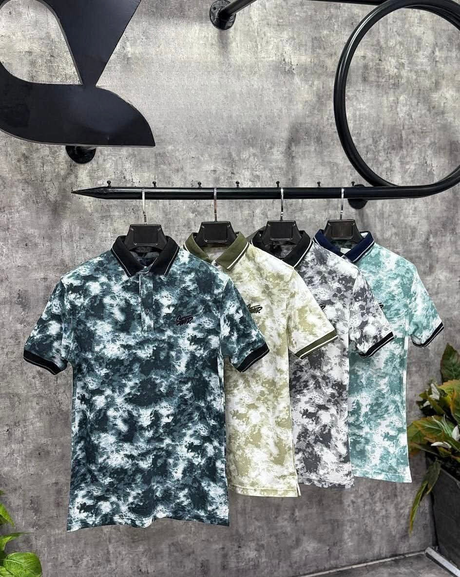 Tie-Dye Print Polo Shirts