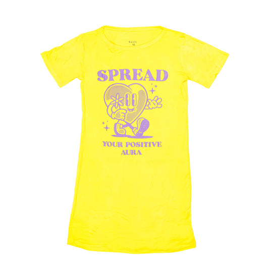 Cute Printed Light Yellow Home Dress