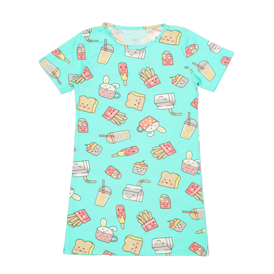 Cute Printed Turquoise Home Dress