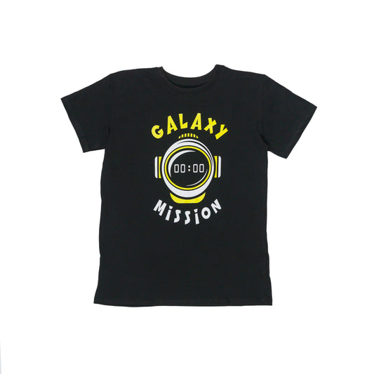 "Galaxy Mission" Black  Print T-Shirt