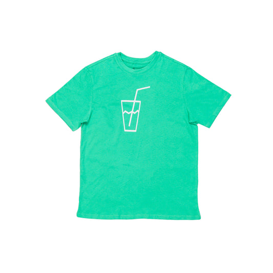 Juice Cup Print Teal Green T-Shirt
