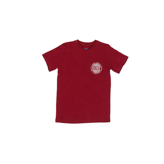 "SURF" Print Maroon T-Shirt
