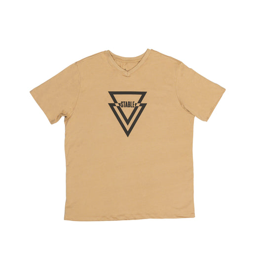 Triangle Print Beige T-Shirt