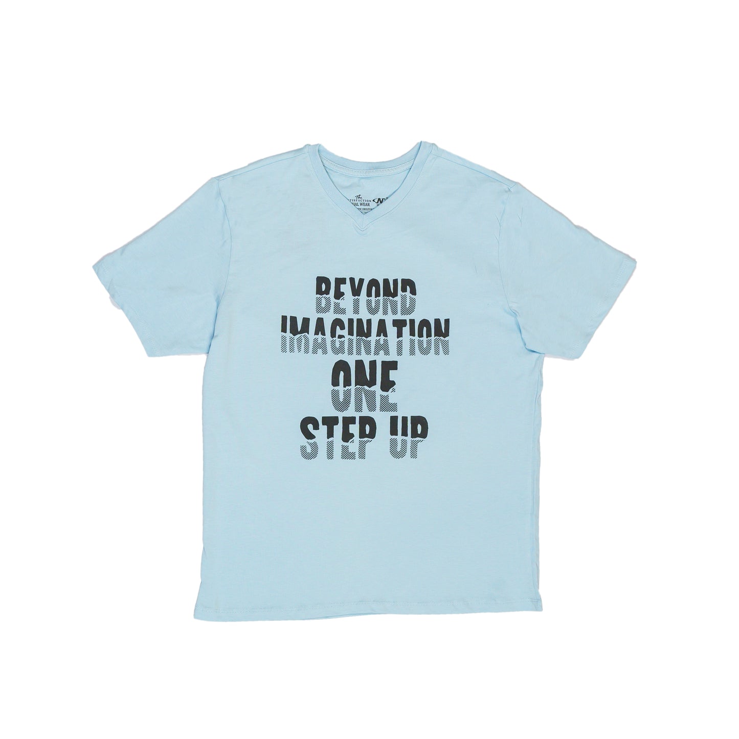 "BEYOND IMAGINATION ONE STEP UP" Baby Blue T-Shirt