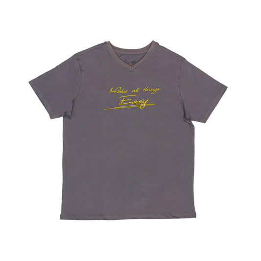 "Make All Things Easy" Print Gray T-Shirt