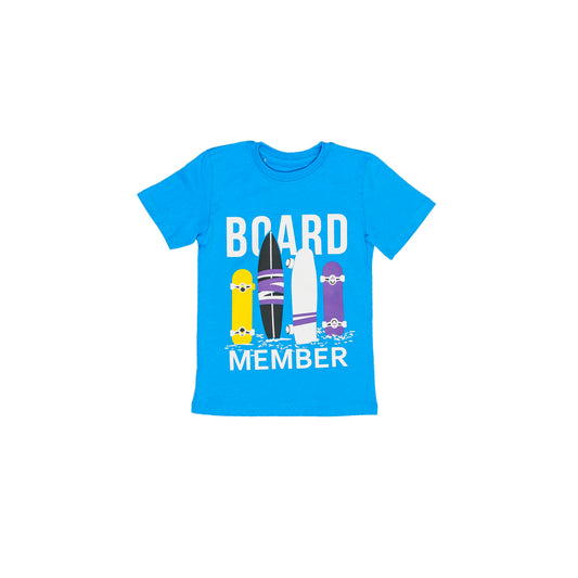 "Board Member" Print Blue T-Shirt