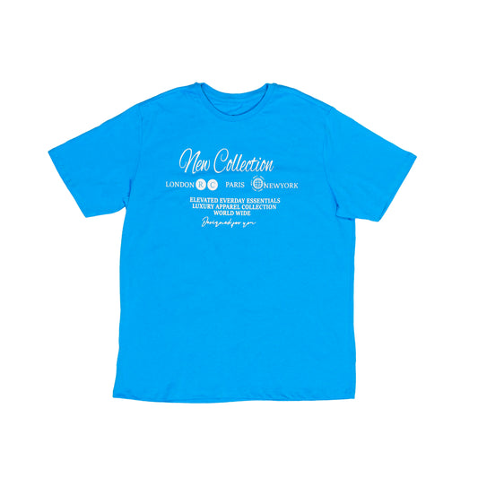 "New Collection" Print Blue T-Shirt