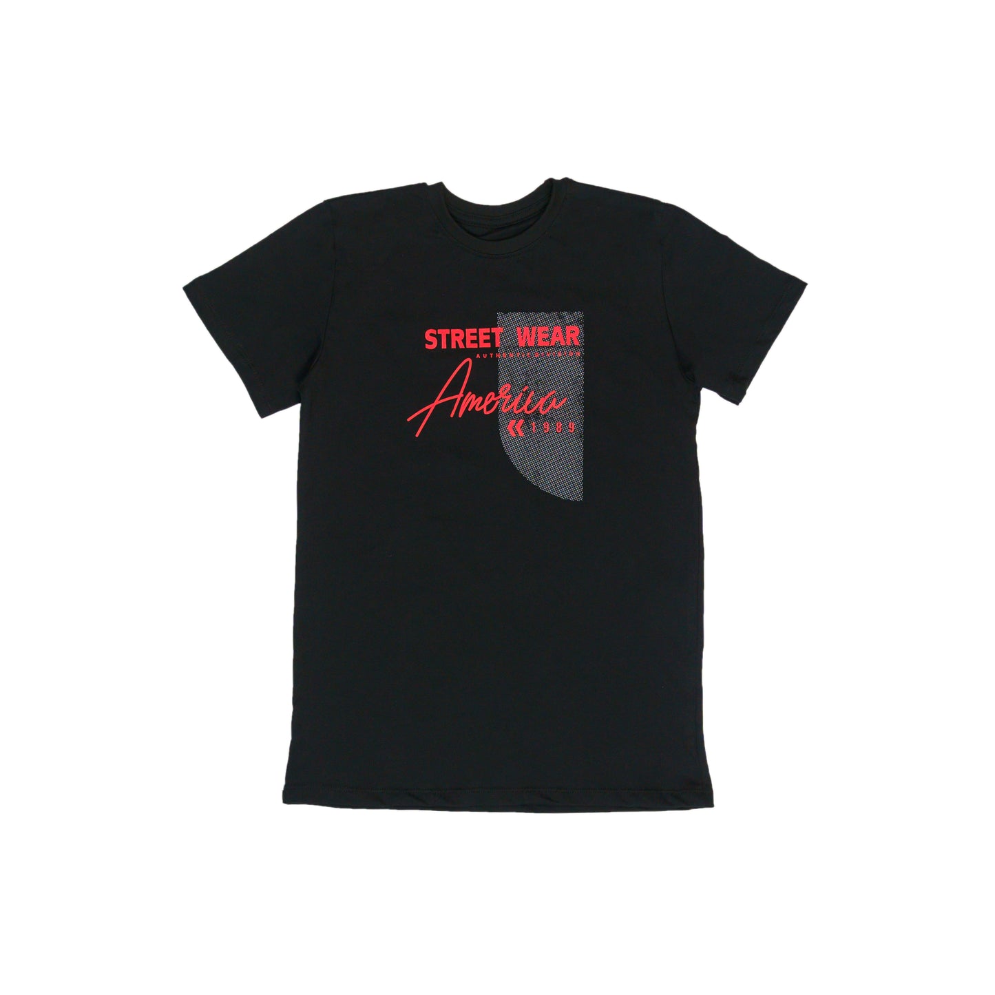 "Street Wear" Print Black T-Shirt