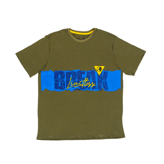 "Limitless" Print Army Green T-Shirt