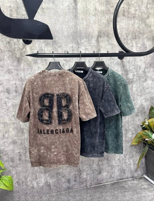 "Balenciaga" Distressed Logo T-Shirt
