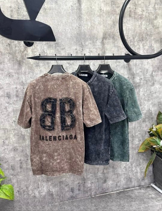 "Balenciaga" Distressed Logo T-Shirt