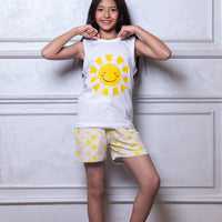 Sun Print Shorts Pajama Set