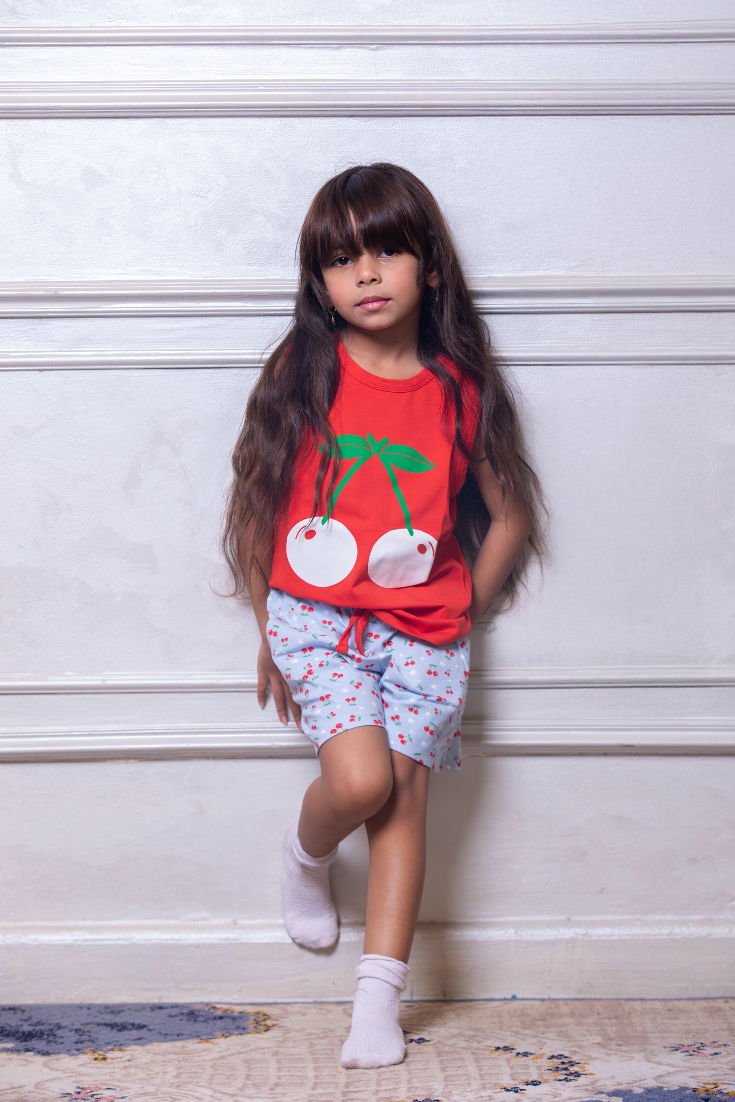 Cherry Print Short Pajama Set