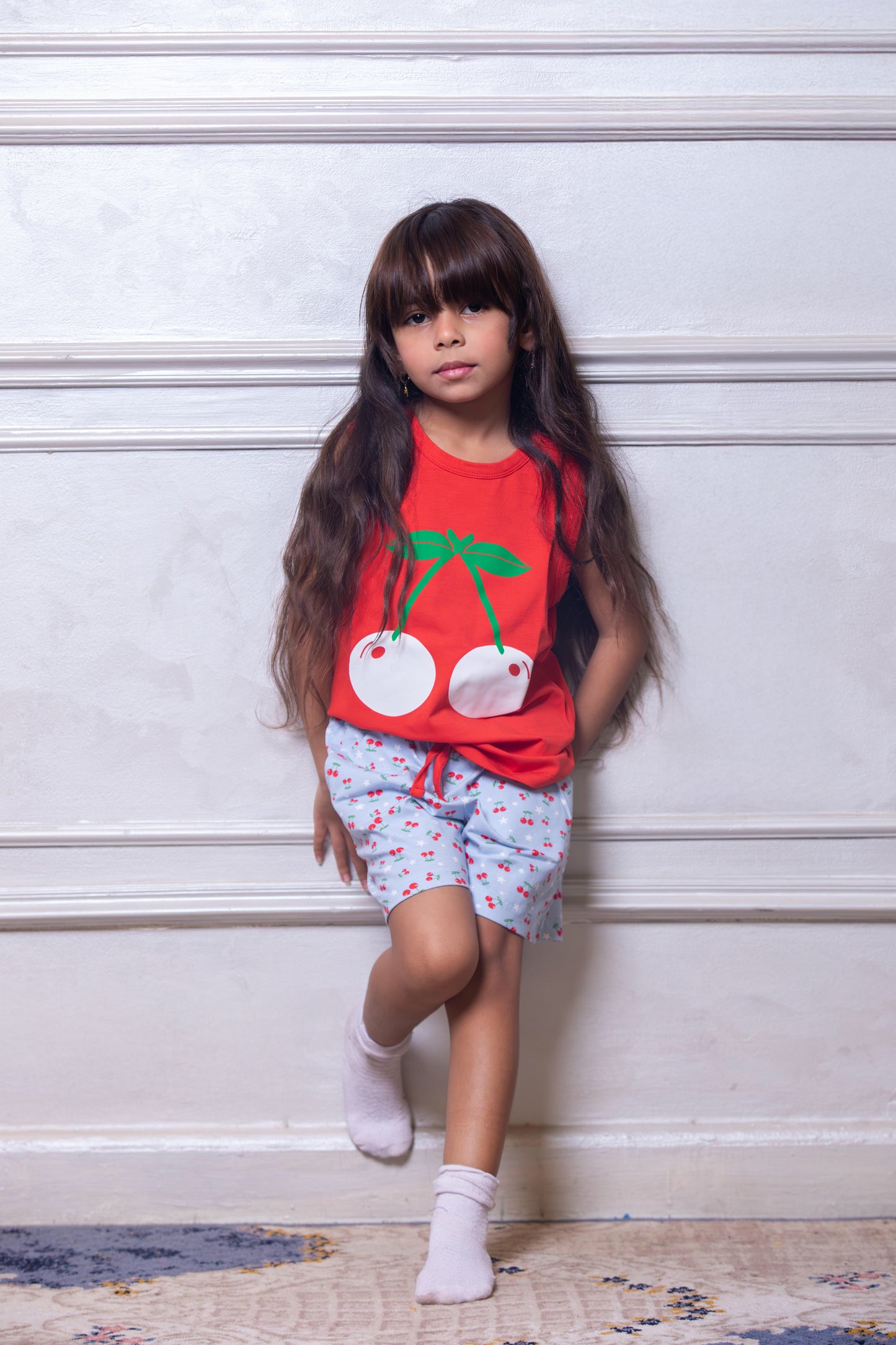 Cherry Print Short Pajama Set